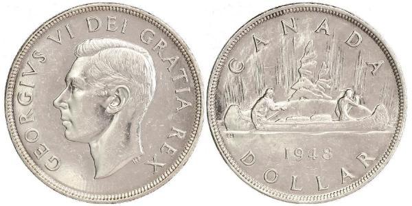 1 Dollar 加拿大 銀 乔治六世 (1895-1952)