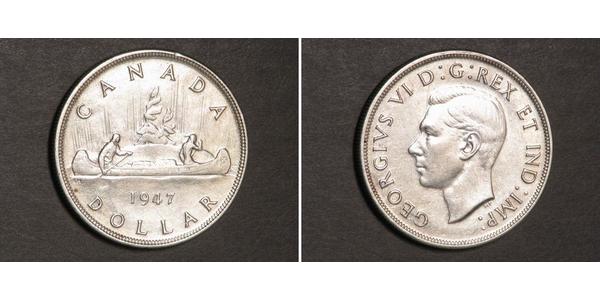 1 Dollar 加拿大 銀 乔治六世 (1895-1952)