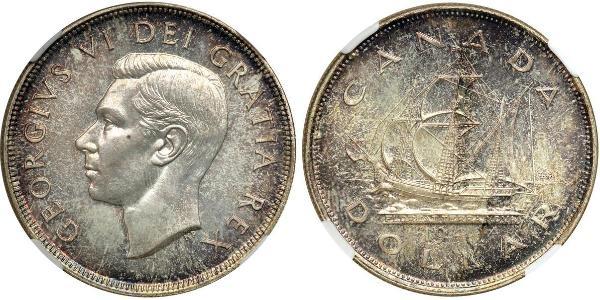 1 Dollar 加拿大 銀 乔治六世 (1895-1952)