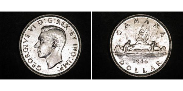 1 Dollar 加拿大 銀 乔治六世 (1895-1952)