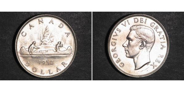 1 Dollar 加拿大 銀 乔治六世 (1895-1952)