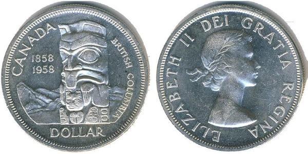 1 Dollar 加拿大 銀 伊丽莎白二世 (1926-2022)