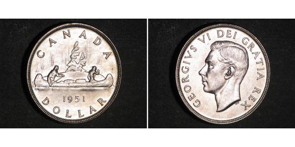 1 Dollar 加拿大 銀 乔治六世 (1895-1952)