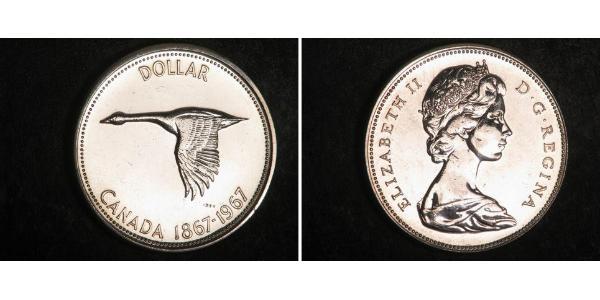 1 Dollar 加拿大 銀 伊丽莎白二世 (1926-2022)