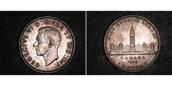1 Dollar 加拿大 銀 乔治六世 (1895-1952)
