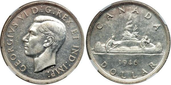 1 Dollar 加拿大 銀 乔治六世 (1895-1952)
