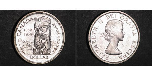 1 Dollar 加拿大 銀 伊丽莎白二世 (1926-2022)