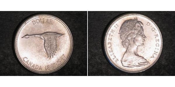 1 Dollar 加拿大 銀 伊丽莎白二世 (1926-2022)