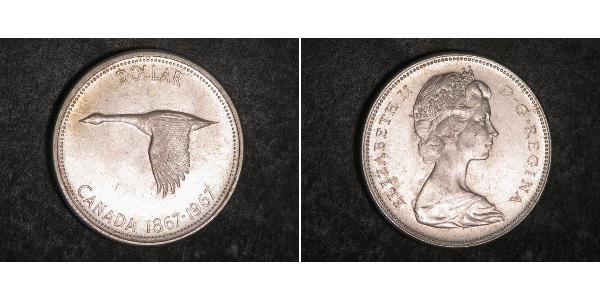 1 Dollar 加拿大 銀 伊丽莎白二世 (1926-2022)