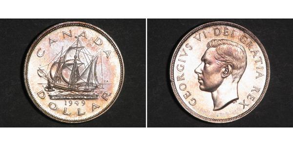 1 Dollar 加拿大 銀 乔治六世 (1895-1952)