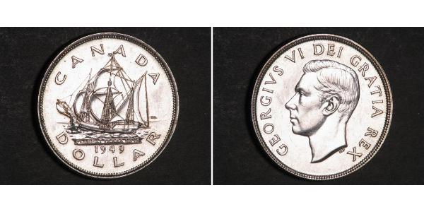 1 Dollar 加拿大 銀 乔治六世 (1895-1952)