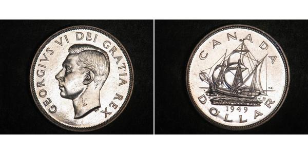 1 Dollar 加拿大 銀 乔治六世 (1895-1952)