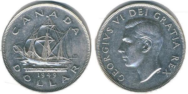 1 Dollar 加拿大 銀 乔治六世 (1895-1952)