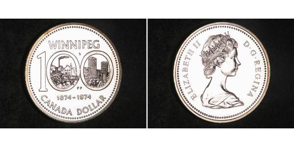 1 Dollar 加拿大 銀 伊丽莎白二世 (1926-2022)