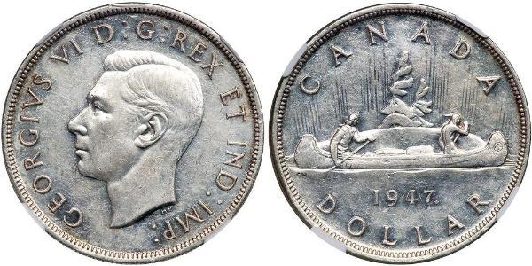 1 Dollar 加拿大 銀 乔治六世 (1895-1952)