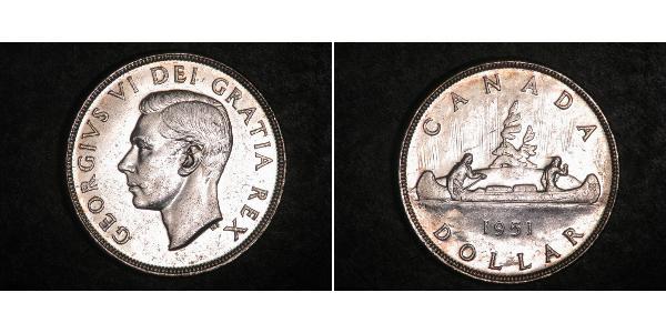 1 Dollar 加拿大 銀 乔治六世 (1895-1952)