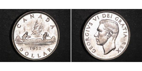1 Dollar 加拿大 銀 乔治六世 (1895-1952)