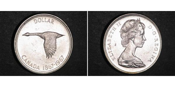 1 Dollar 加拿大 銀 伊丽莎白二世 (1926-2022)
