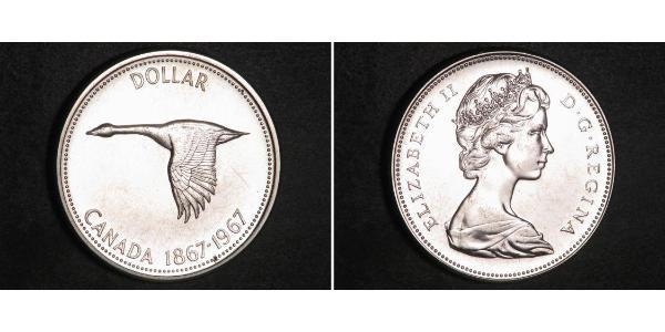 1 Dollar 加拿大 銀 伊丽莎白二世 (1926-2022)