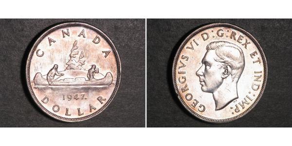 1 Dollar 加拿大 銀 乔治六世 (1895-1952)