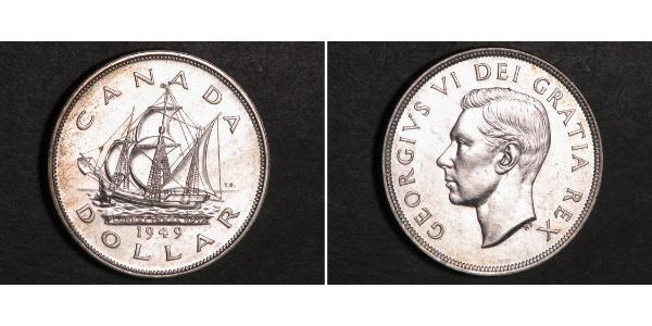 1 Dollar 加拿大 銀 乔治六世 (1895-1952)