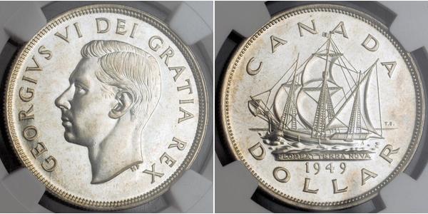 1 Dollar 加拿大 銀 乔治六世 (1895-1952)