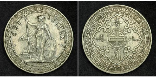 1 Dollar 大英帝国 / 香港 銀 