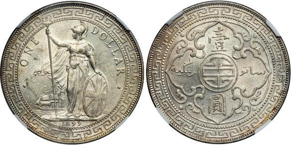 1 Dollar 大英帝国 / 香港 銀 