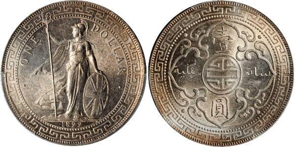 1 Dollar 大英帝国 / 香港 銀 
