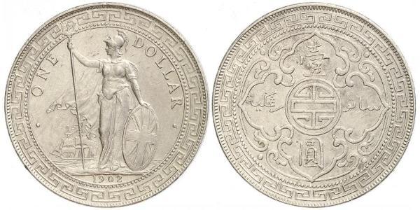 1 Dollar 大英帝国 / 香港 銀 
