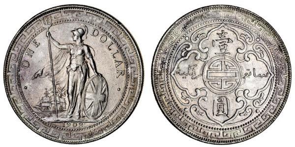 1 Dollar 大英帝国 / 香港 銀 