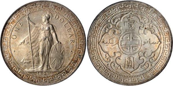 1 Dollar 大英帝国 / 香港 銀 
