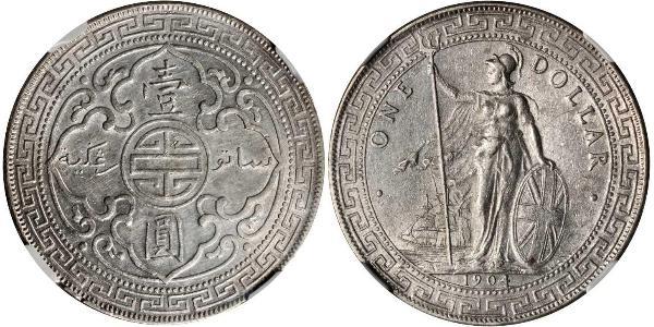 1 Dollar 大英帝国 / 香港 銀 