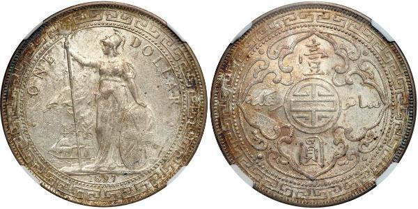 1 Dollar 大英帝国 / 香港 銀 