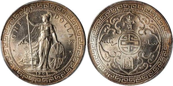 1 Dollar 大英帝国 / 香港 銀 