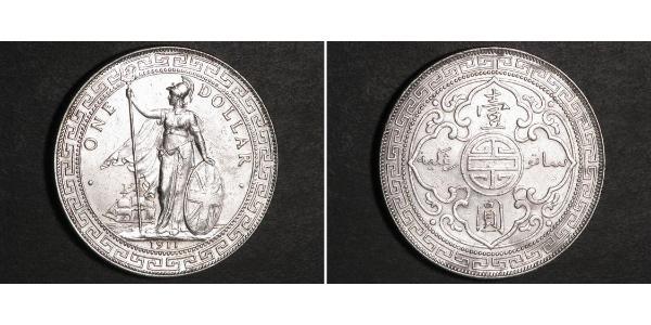 1 Dollar 大英帝国 / 香港 銀 