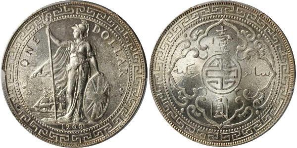1 Dollar 大英帝国 / 香港 銀 