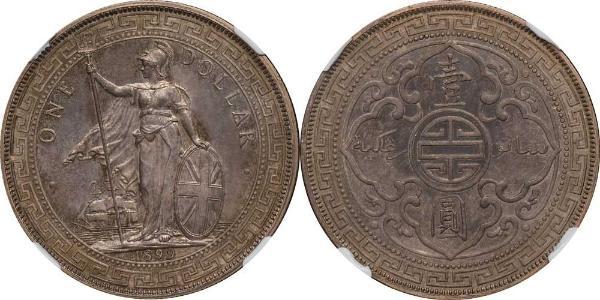 1 Dollar 大英帝国 / 香港 銀 