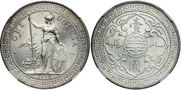 1 Dollar 大英帝国 / 香港 銀 