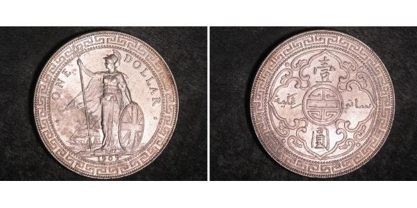 1 Dollar 大英帝国 / 香港 銀 