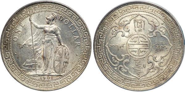 1 Dollar 大英帝国 / 香港 銀 