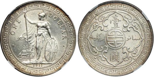 1 Dollar 大英帝国 / 香港 銀 