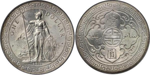 1 Dollar 大英帝国 / 香港 銀 