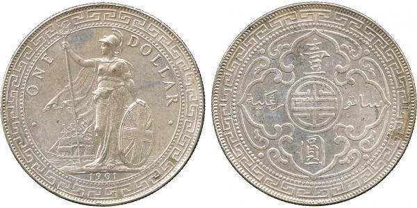 1 Dollar 大英帝国 / 香港 銀 