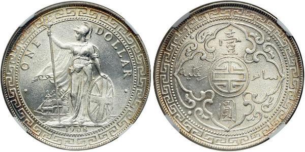 1 Dollar 大英帝国 / 香港 銀 