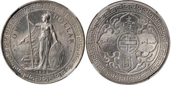 1 Dollar 大英帝国 / 香港 銀 