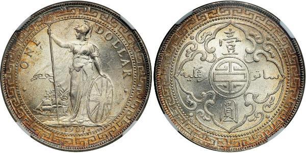 1 Dollar 大英帝国 / 香港 銀 