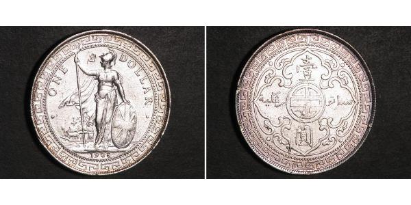 1 Dollar 大英帝国 / 香港 銀 