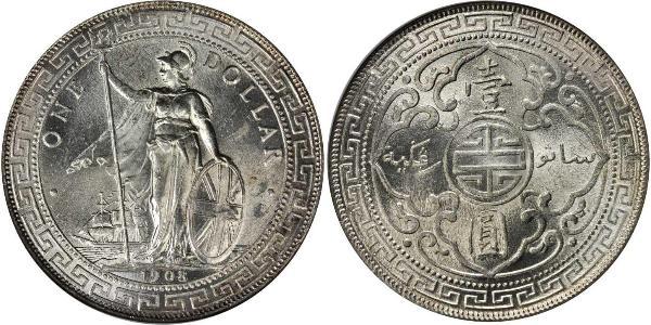 1 Dollar 大英帝国 / 香港 銀 