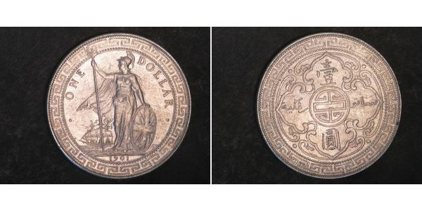 1 Dollar 大英帝国 / 香港 銀 